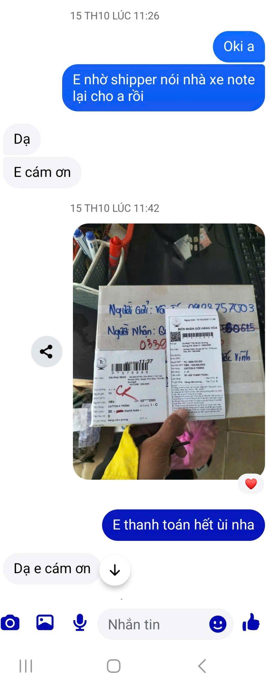 Đơn hàng maika shop